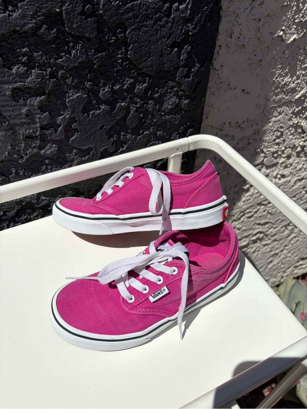 Vans Kids Hot Pink Canvas Sneakers